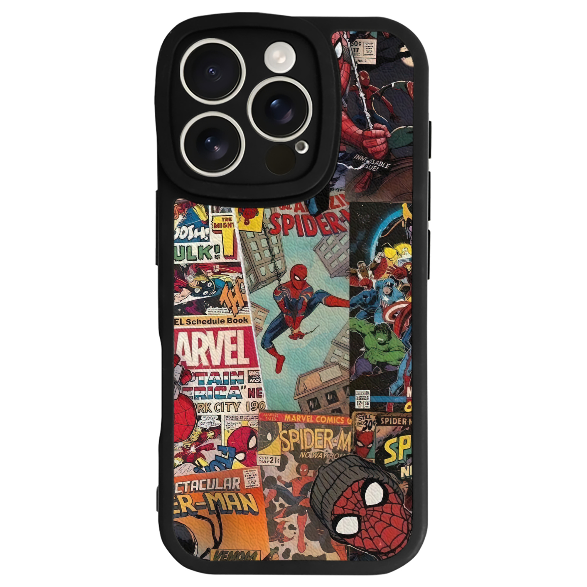 （画像用） Spider Man スパイダーマン 【iPhone 16シリーズ対応】シリコンスマホケース（レザー調） 材質：シリコン